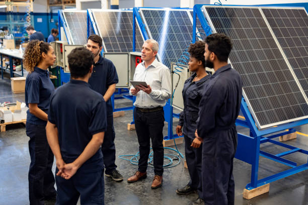 Young professionals in technical training